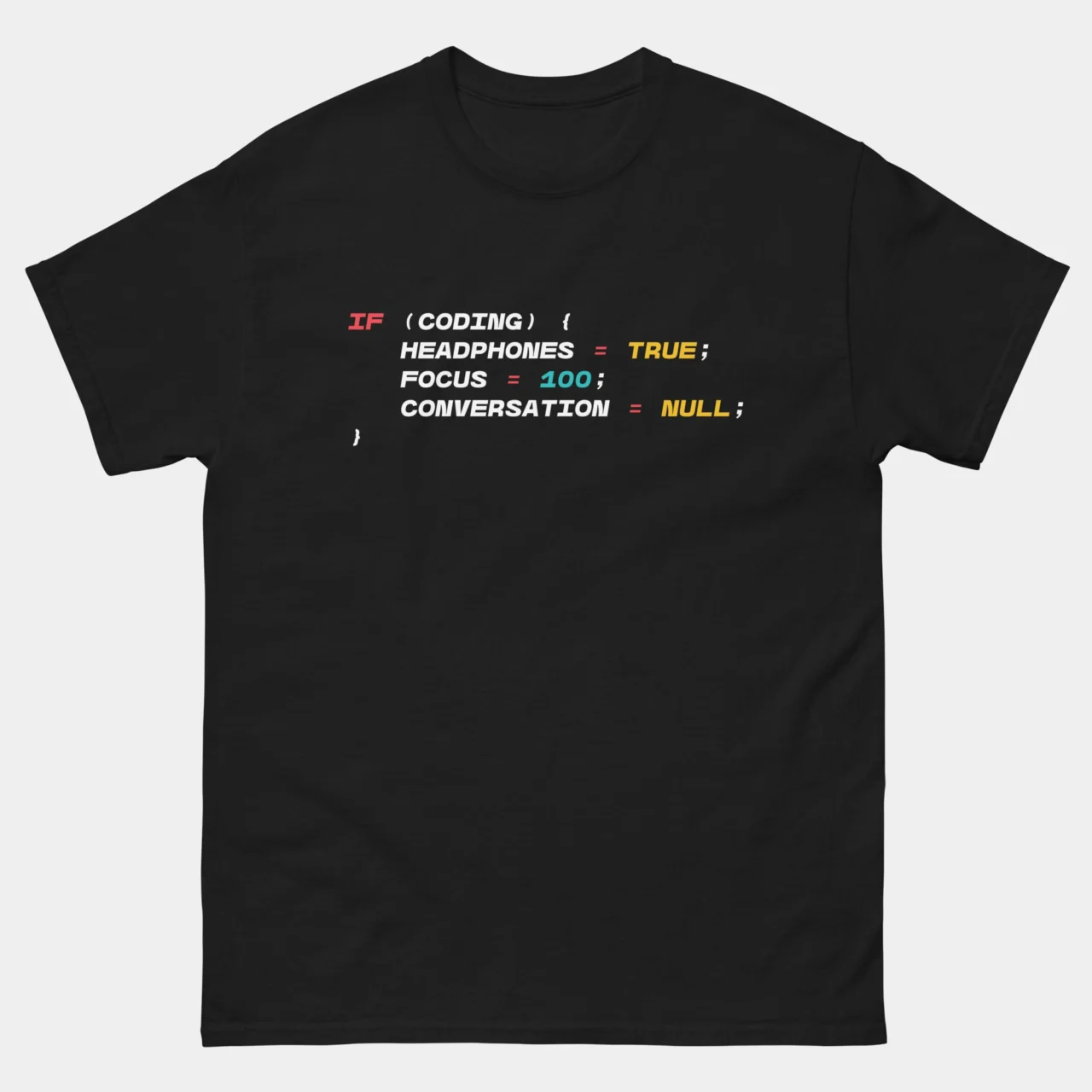 If Coding Headphones On Full Focus No Conversations Programming Code T-Shirt
