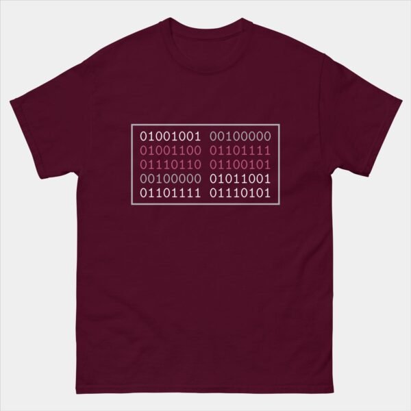 I Love You In Binary Code Funny T-Shirt - Funny Valentines Day Computer Science Techie Shirt Gift