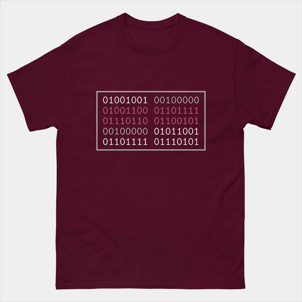 I Love You In Binary Code Funny T-Shirt - Funny Valentines Day Computer Science Techie Shirt Gift