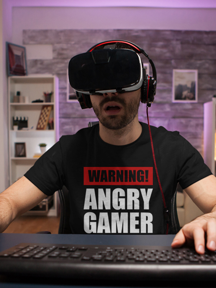 warning-angry-gamer t-shirts