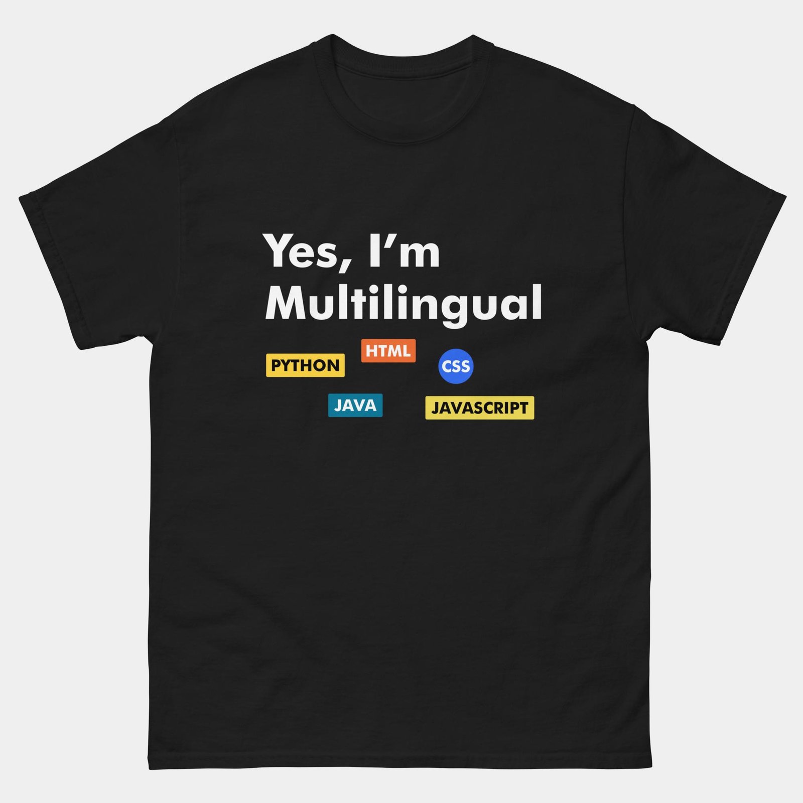 Yes I Am Multilingual T-Shirt - Funny Programmer Shirt - Coding Languages Tee - Developer Humor - Software Engineer Gift - IT Geek Apparel