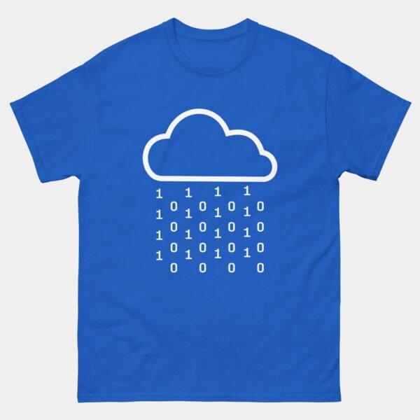 Digital Cloud Binary Rain Storm T-Shirt - Cloud computing T-Shirt - Data Cloud Humor - Nerd IT Geek T-Shirt