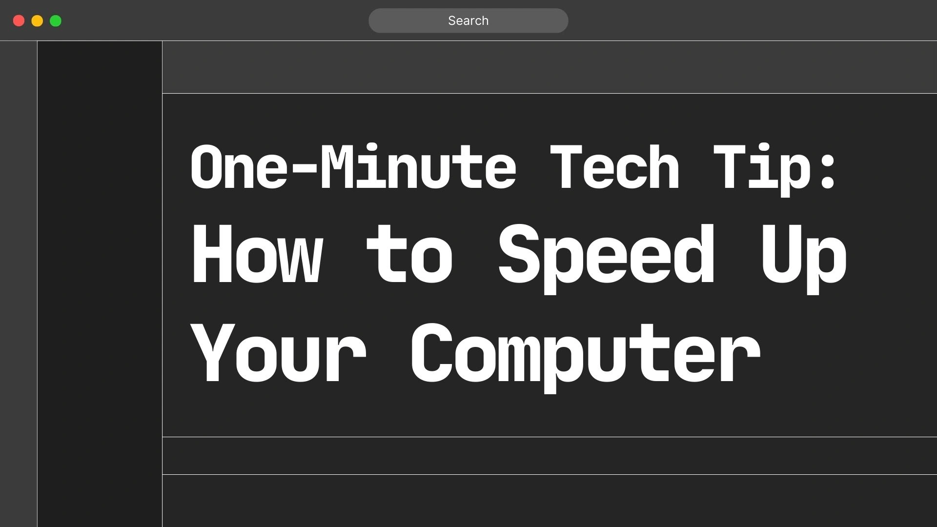 One-Minute Tech Tip: How to Speed Up Your Computer