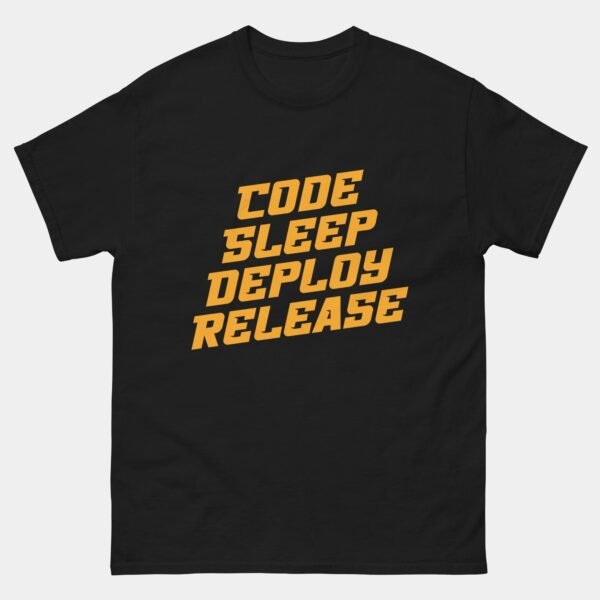 Code Sleep Deploy Release T-Shirt - Funny Developer Life Shirt - Software Engineer Gift - DevOps Workflow Tee