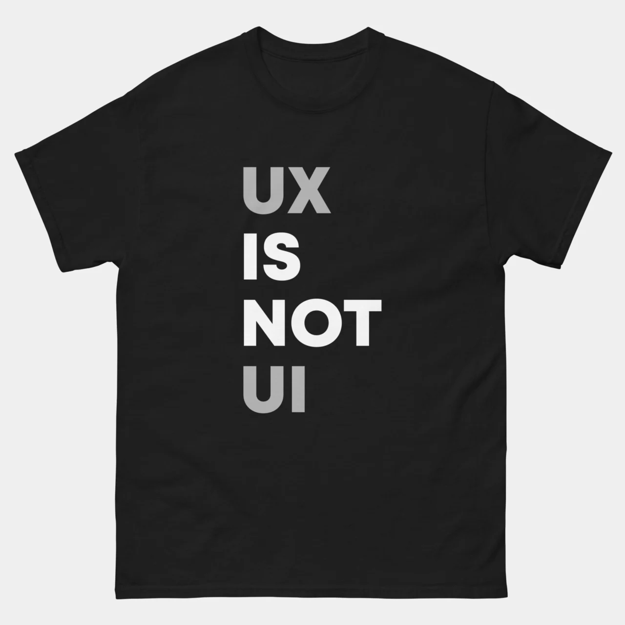 UX Is Not UI T-Shirt - Funny Designer Shirt - UX vs UI Design Humor - Web Design & Product Designer Gift Tee