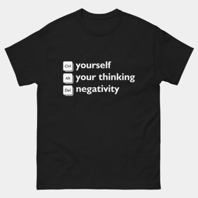 Ctrl Alt Del T-Shirt - Control Yourself Alter Your Thinking Delete Negativity Shirt - Computer Geek Positivity Tee