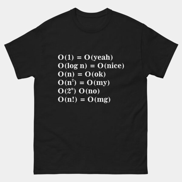 Alternative Big O Notation T-Shirt - Funny Algorithm Complexity Shirt - Computer Science Coding Humor Tee