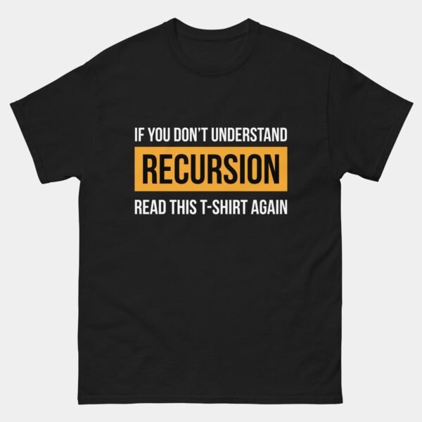 If You Dont Understand Recursion Read This Shirt Again T-Shirt - Funny Programmer Shirt - Coder Developer Geek Humor Tee
