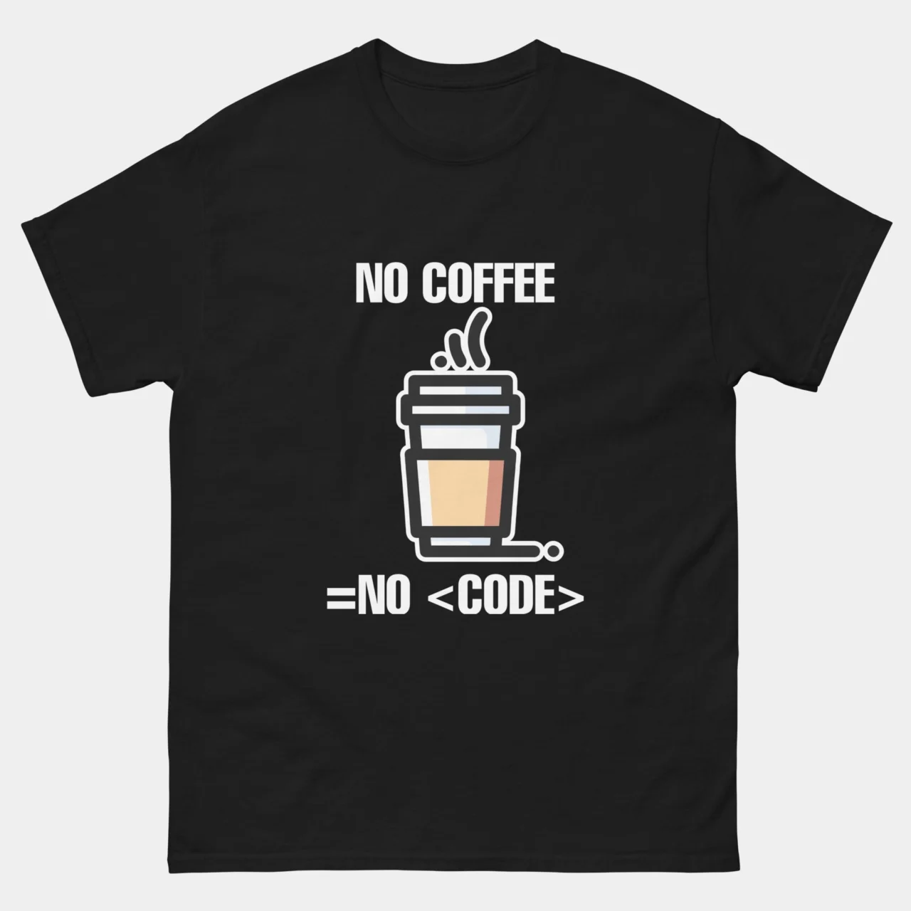 No Coffee No Code T-Shirt - Funny Programmer Shirt - Developer Coffee Coder Gift Tee - Software Engineer Humor