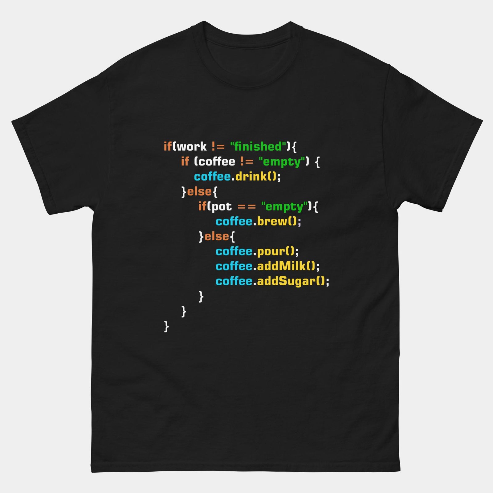 If Work Not Finished Coffee Not Empty T-Shirt - Funny Programmer Coffee Shirt - Caffeine Code Loop Tee - Software Developer Humor