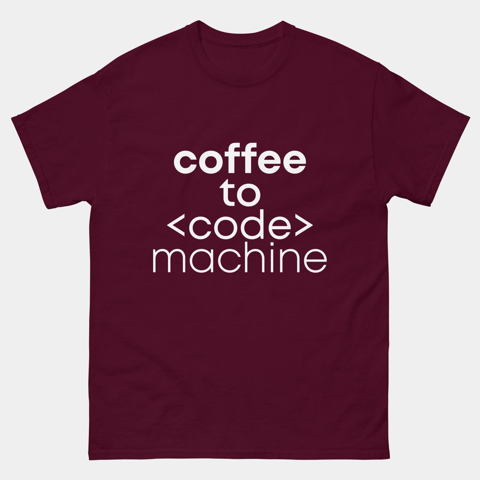 Coffee to Code Machine T-Shirt - Funny Programmer Shirt - Developer Coffee Humor Tee - Caffeine Powered Coder Gift