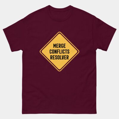 Merge Conflicts Resolver T-Shirt - Funny Git Dev Shirt - Coder Programmer GitHub Merge Conflict Tee - Software Engineer Gift