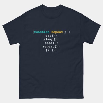 Function Repeat Eat Sleep Code Repeat T-Shirt - Funny Programmer Coding Shirt - Software Developer Life Humor Tee