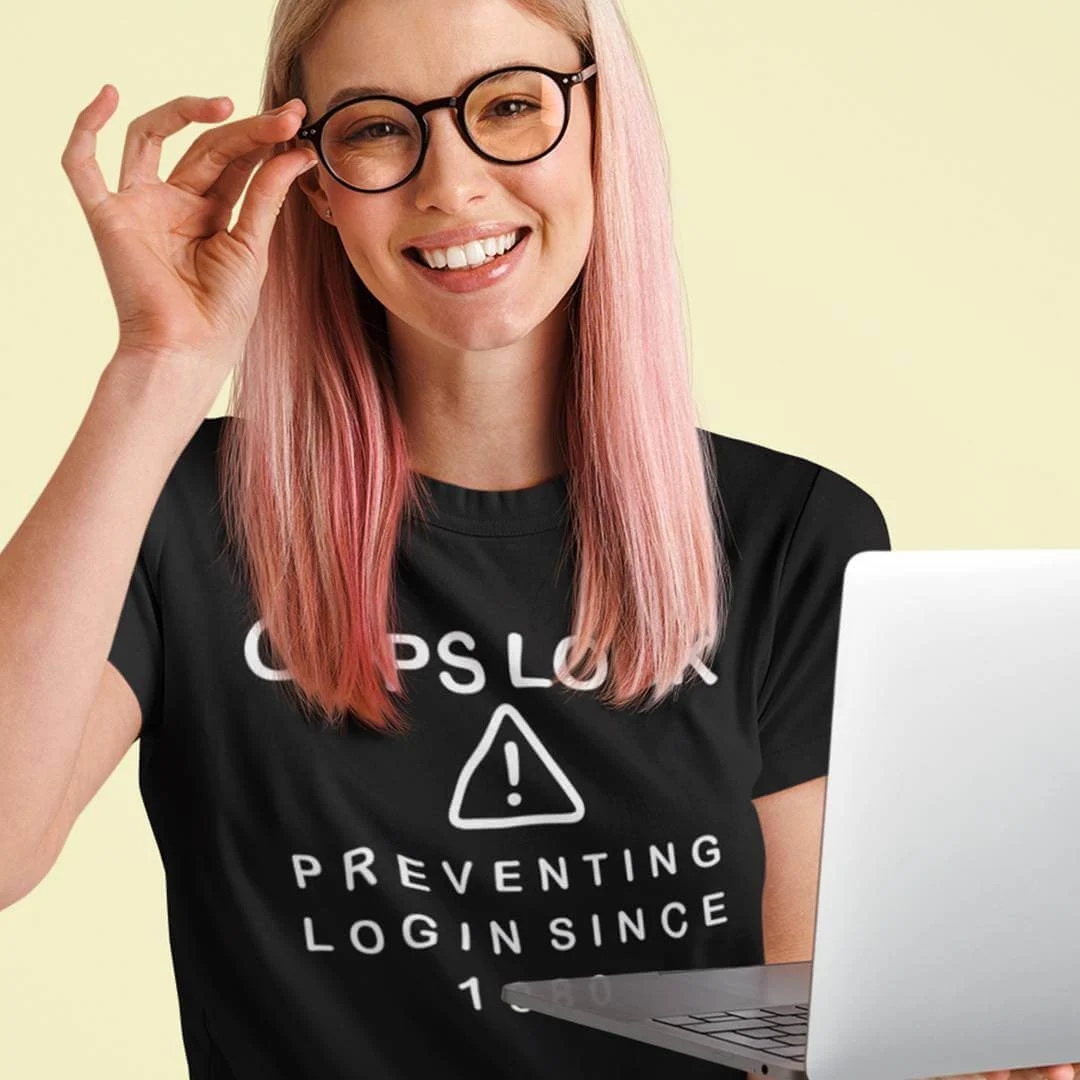 Caps-Lock-Preventing-Logins-Since-1980-T-Shirt-–-Funny-Coding-Shirt-–-Cybersecurity-Programmer-Humor-Tee-–-IT-Tech-Gift