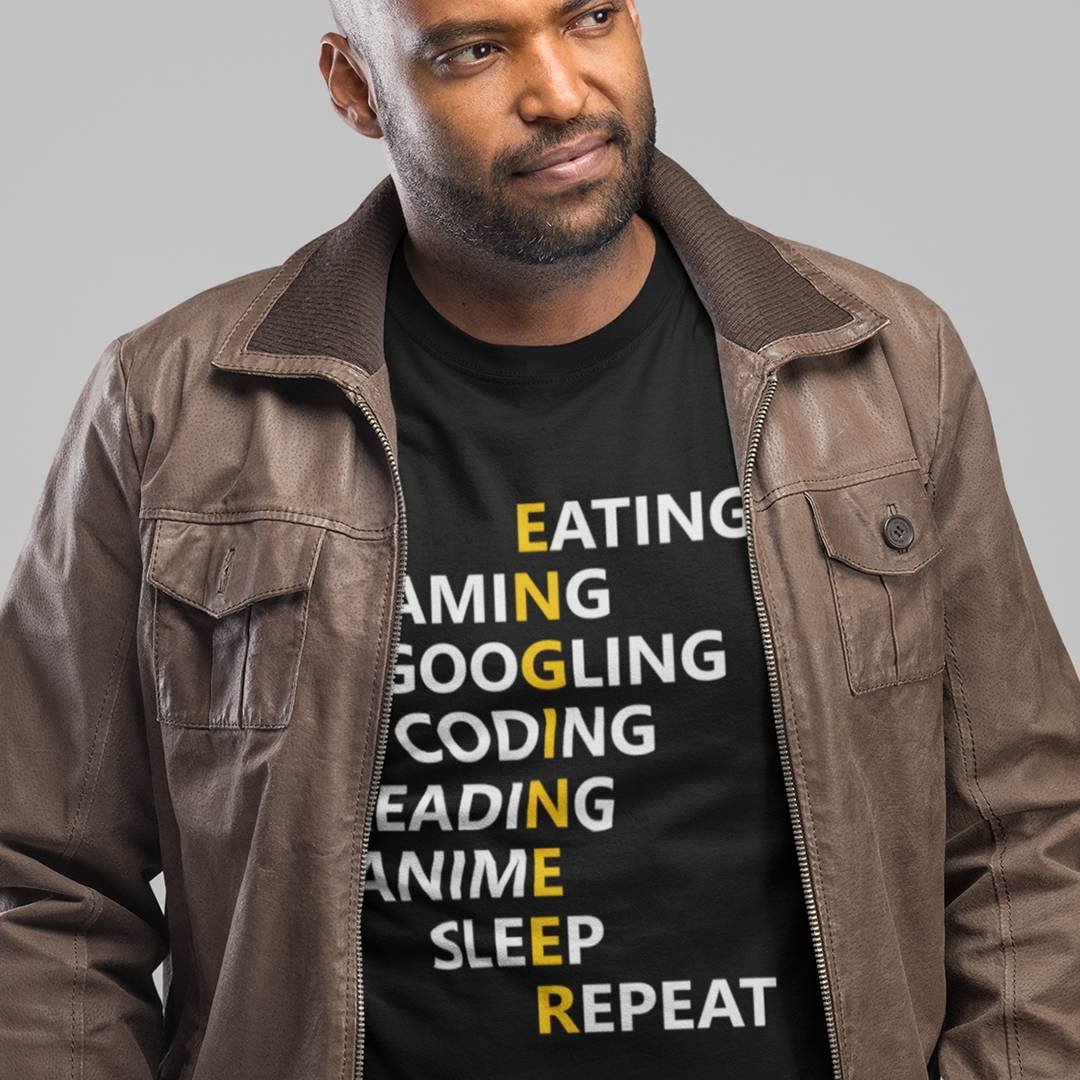Engineer Eating Gaming Googling Coding T-Shirt – Funny Software Developer Shirt
