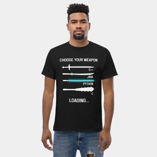 Choose Your Weapon T-Shirt – C++ Java Python C Programming Shirt tech geek