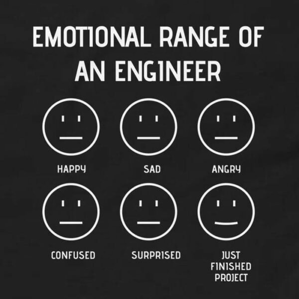 Emotional Range Of An Engineer Shirt - Funny Engineering T-Shirt Design