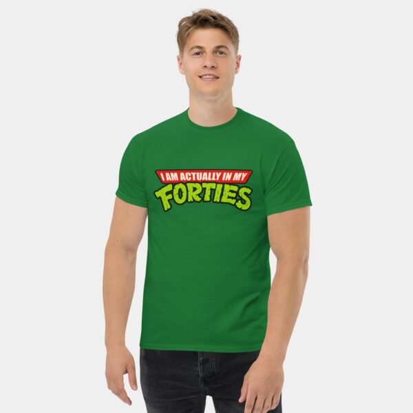 I Am Actually in My Forties T-Shirt - Funny Turtle Nostalgia Shirt Tech Geek