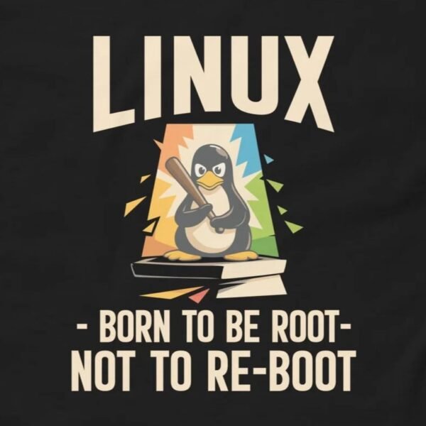 Linux Born To Be Root Not To Reboot T-Shirt – Funny GNU Linux Admin Shirt