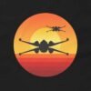 Sunset X-Wing Starfighter T-Shirt - Retro Rebel Pilot Sci-Fi Tee Design