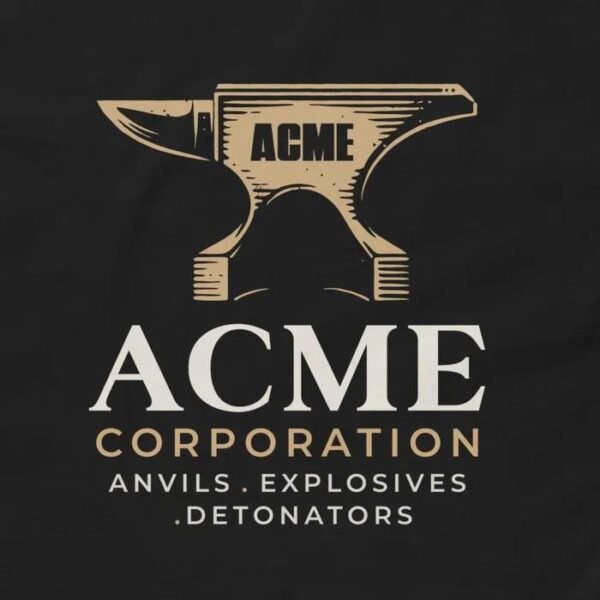 Acme Corporation T-Shirt - Anvils Explosives Detonators Cartoon Classic Geek Tee Design