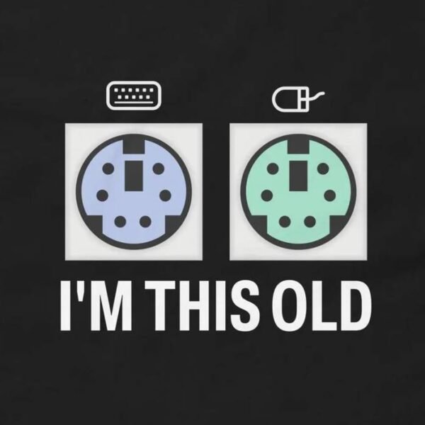 I Am This Old Funny Vintage Tech T-Shirt - PS2 Mouse and Keyboard Ports Shirt Design