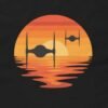 Tie Fighter Sunset Retro T-Shirt - Vintage Starfighter Sci-Fi Wars Inspired Tee Design