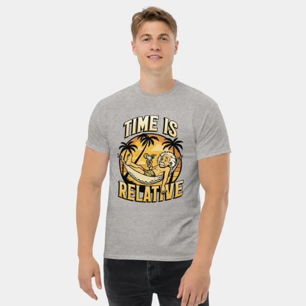 Time Is Relative Einstein T-Shirt - Funny Hammock Science Physics Shirt Tech Geek