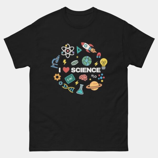 I Heart Science T-Shirt - Science Icons and Symbols Shirt