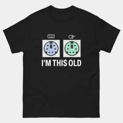 I Am This Old Funny Vintage Tech T-Shirt - PS2 Mouse and Keyboard Ports Shirt
