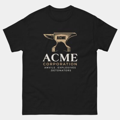 Acme Corporation T-Shirt - Anvils Explosives Detonators Cartoon Classic Geek Tee