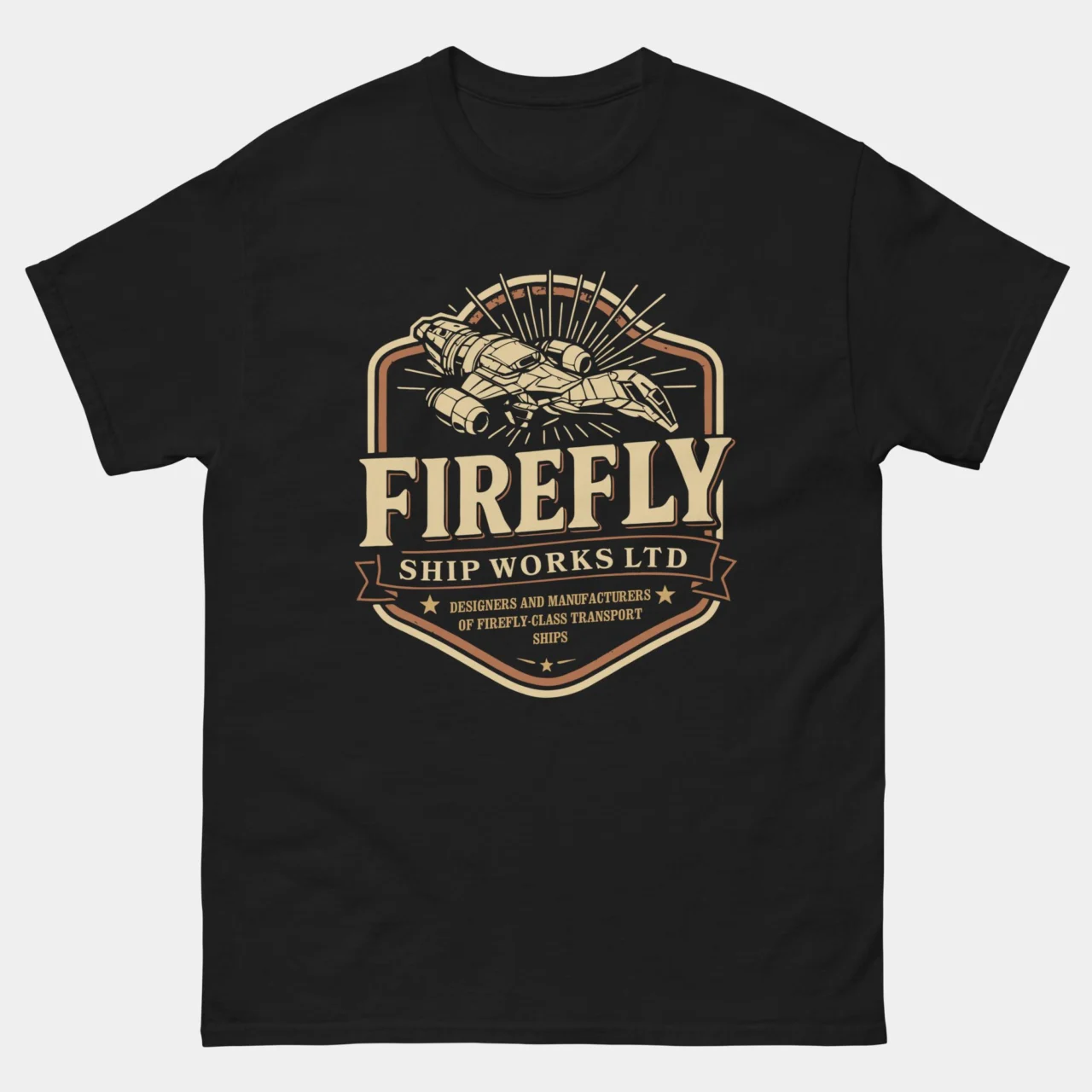 Firefly Shipworks T-Shirt - Serenity Class Transport Ship Sci-Fi Tee