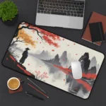 Riverside Japan Desk Mat - Serene Japanese Landscape Mouse Pad- Anime Lofi Office Decor - Oversized Gaming Desk Pad - Zen Asian Mountain Mousepad