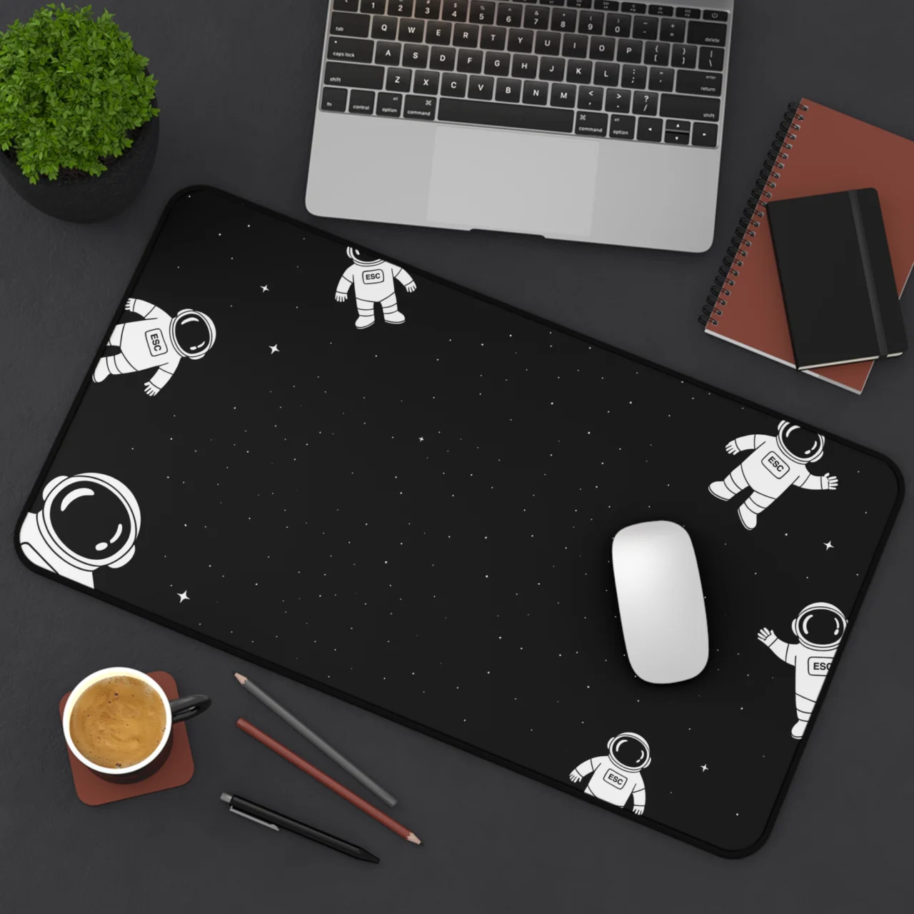 Astronaut Desk Mat - Floating Astronaut ESC Key Mouse Pad - Cosmic Office Decor - Extended Gaming Pad - Space Lover Gift