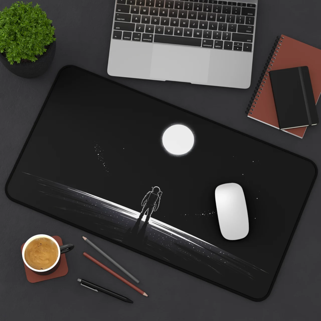 Cosmic Astronaut Desk Mat - Space Exploration Gaming Mouse Pad - Astronaut Moon Game Mousepad - Unique Space Lover Gift