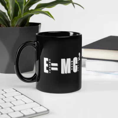 E = mc2 Energy Equals More Coffee Squared Mug - Funny Science Pun Gift - Nerdy Physics Joke Coffee Lover Cup - Mass–Energy Equivalence Teacher Gift