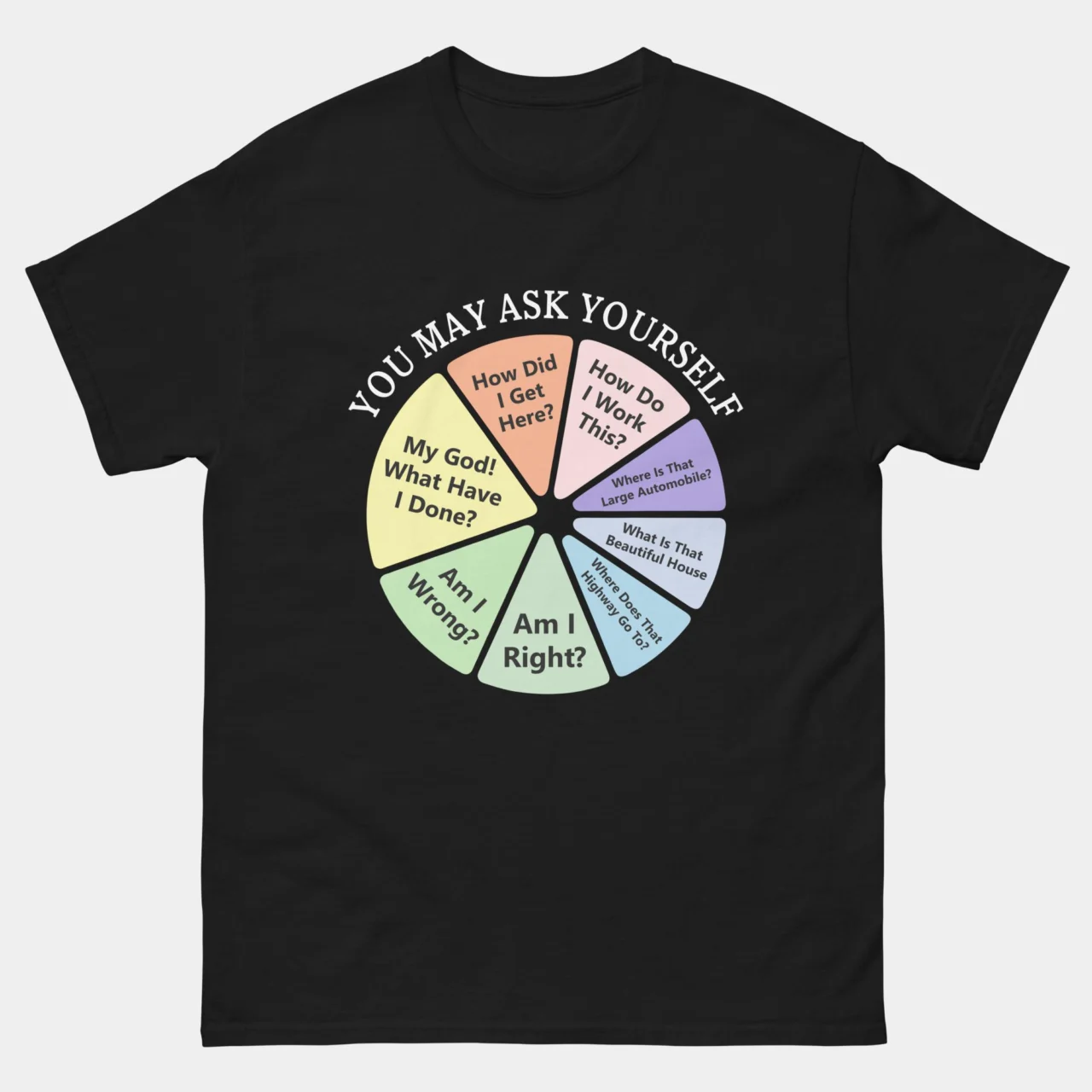 You May Ask Yourself T-Shirt - Pie Chart Meme Tee - Funny 80s Music Shirt