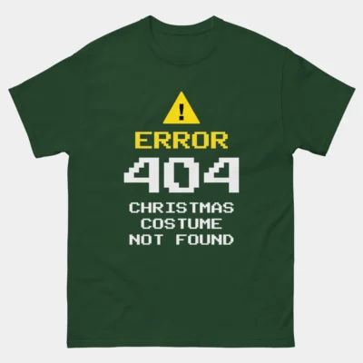 Error 404 Christmas Costume Not Found T-Shirt - Funny Programmer Coder Holiday Tee - IT Tech Ugly Christmas Sweater Alternative Gift