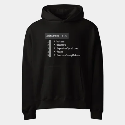 .gitignore Oversized Hoodie - Funny Programmer Gift - Tech Humor Pullover