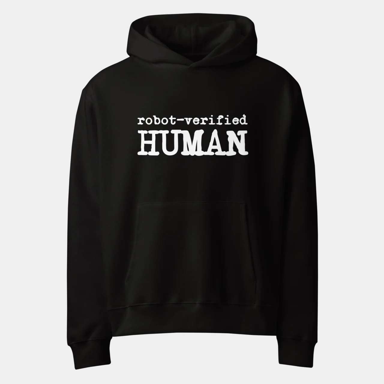 Robot Verified Human Oversized Hoodie - Funny CAPTCHA Humor Pullover