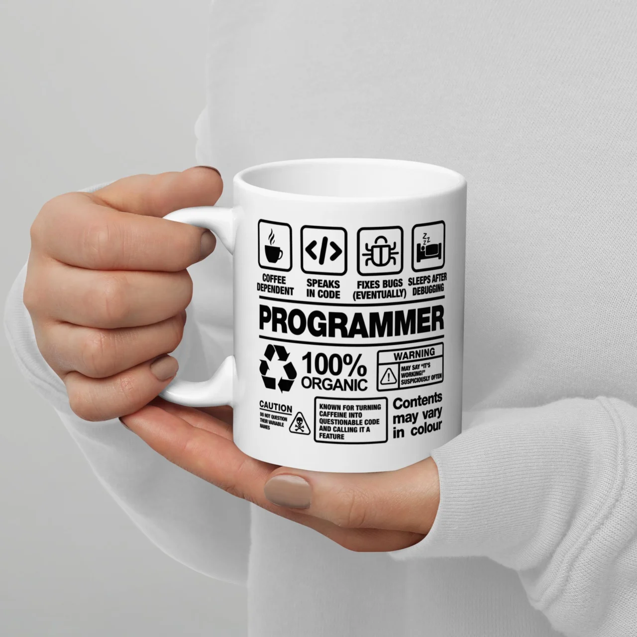 Programmer Definition Mug - Funny Geek Coffee Dependent Cup - Speaks in Code Gift - Fixes Bugs Coder Mug - Software Developer Feature Specs Design