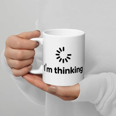 I'm Thinking Loading Icon Mug - Funny Computer Nerd IT Gift - Programmer Wizard Coffee Cup - Data Analyst Tech Geek Gift