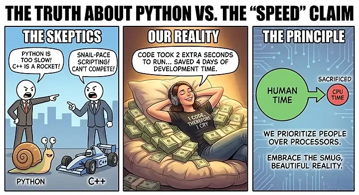 python vs the speed claim meme