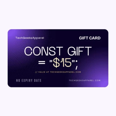 TechGeeksApparel $15 gift card, redeemable on sticker packs at techgeeksapparel.com
