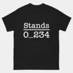 Black clever visual No one Understands Funny Math Pun Shirt showing the word Stands above a fraction line over zero underscore 234, creating the hidden word understands, funny mathematical wordplay graphic tee for math nerds and puzzle lovers