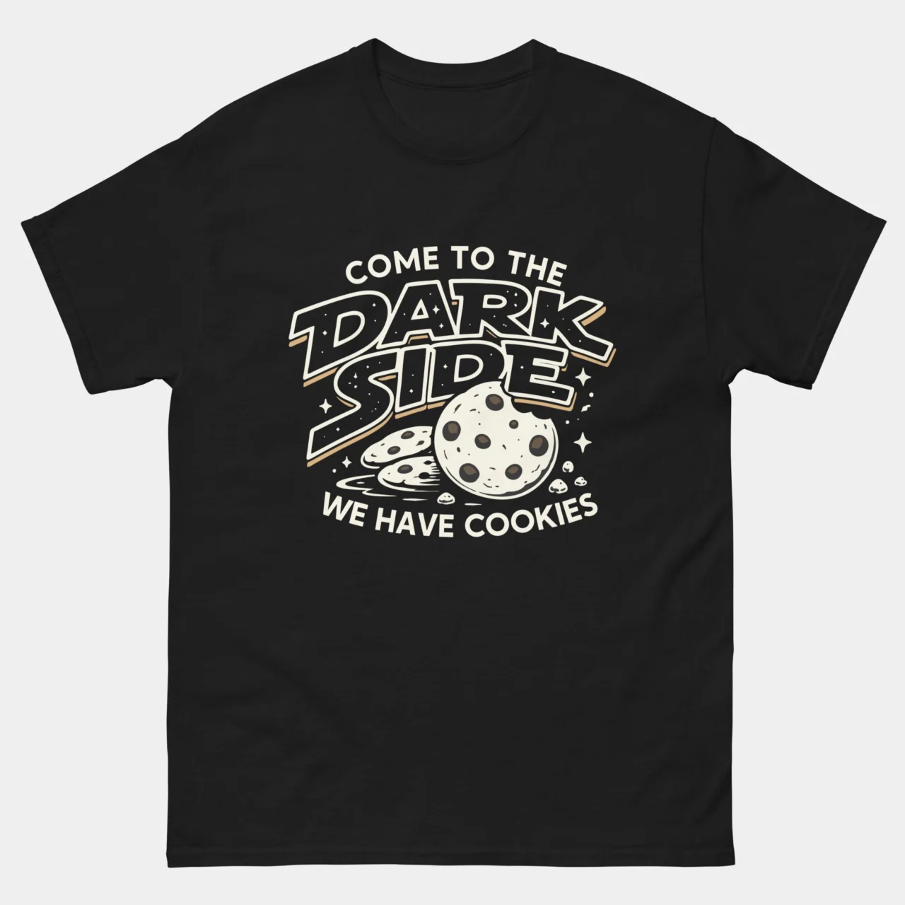 Come To The Dark Side Funny Sci-Fi Parody Tee - We Have Cookies T-Shirt in Black