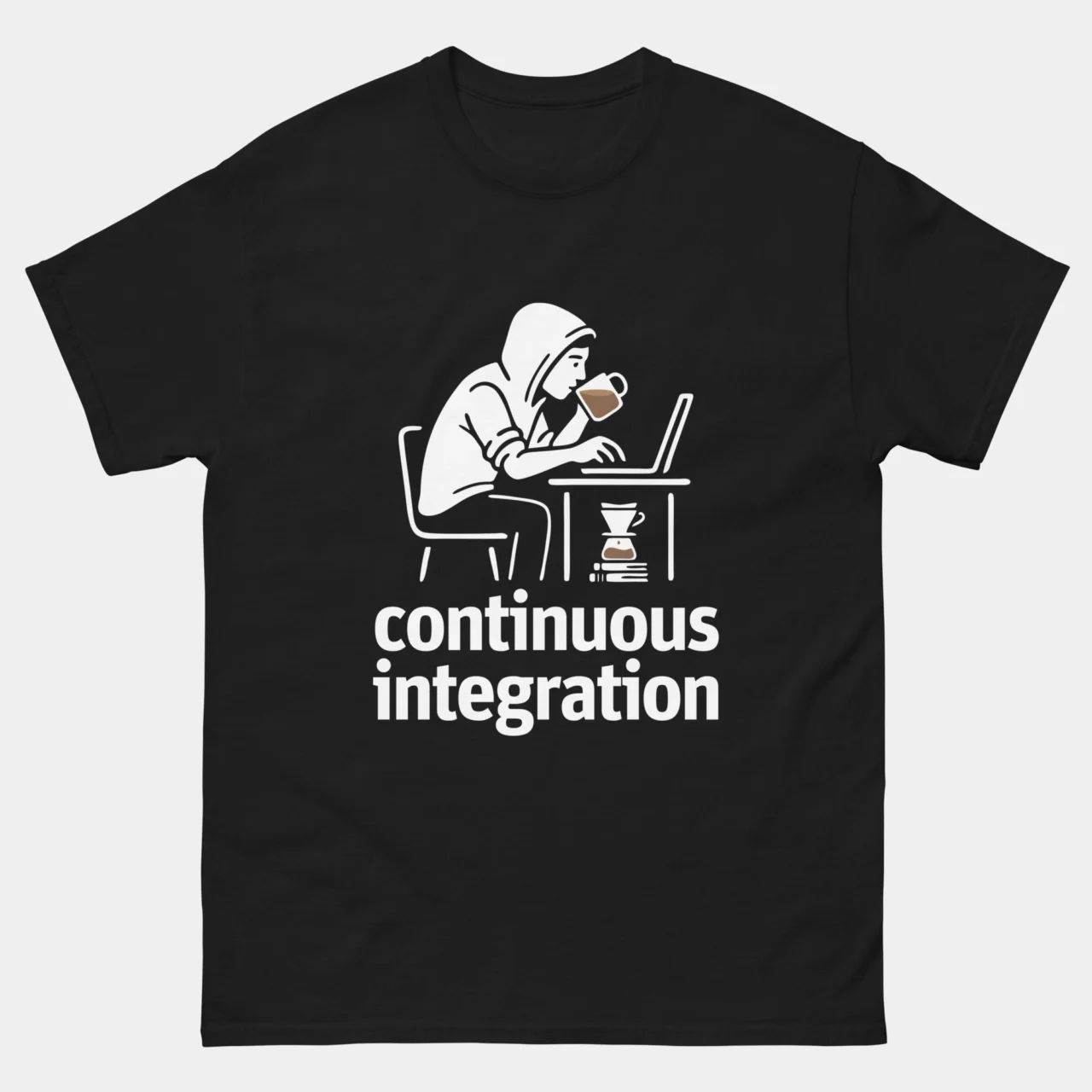 Continuous Integration Funny Programmer Tee - Software Developer Coffee T-Shirt in Black