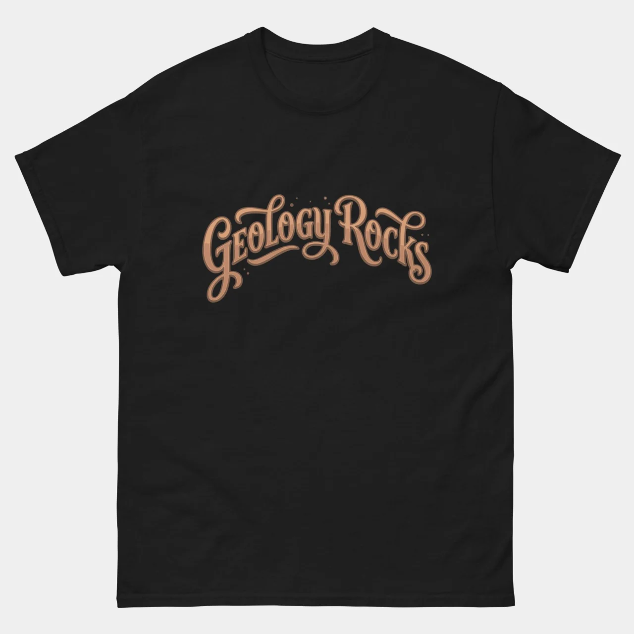 Geology Rocks Vintage Script T-Shirt - Hand-Lettered Script Shirt in Black