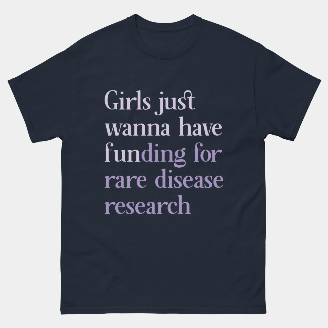 Girls Funding For Rare Disease Research Tee in Navy
