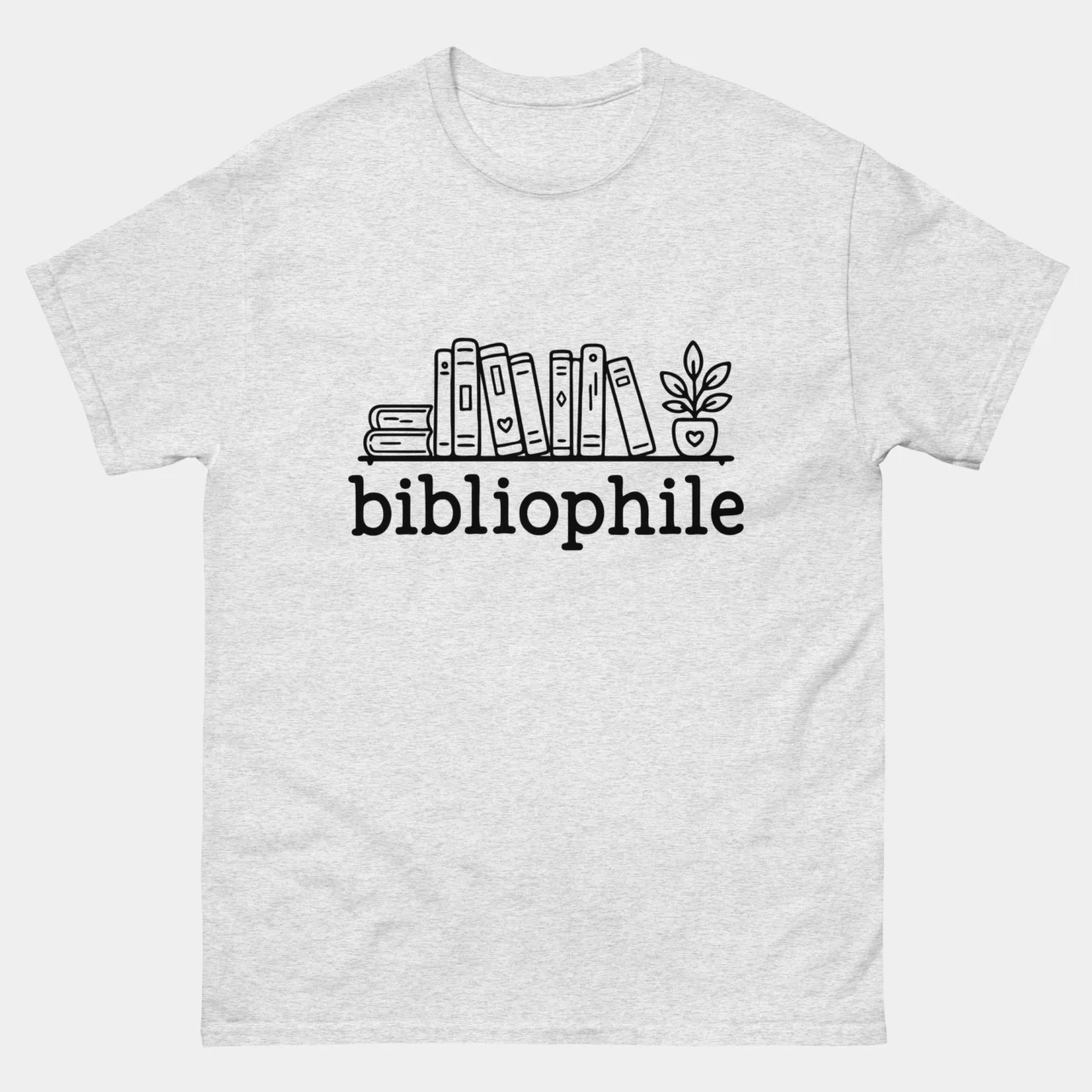 Bibliophile Minimalist Book Lover Tee in Ash